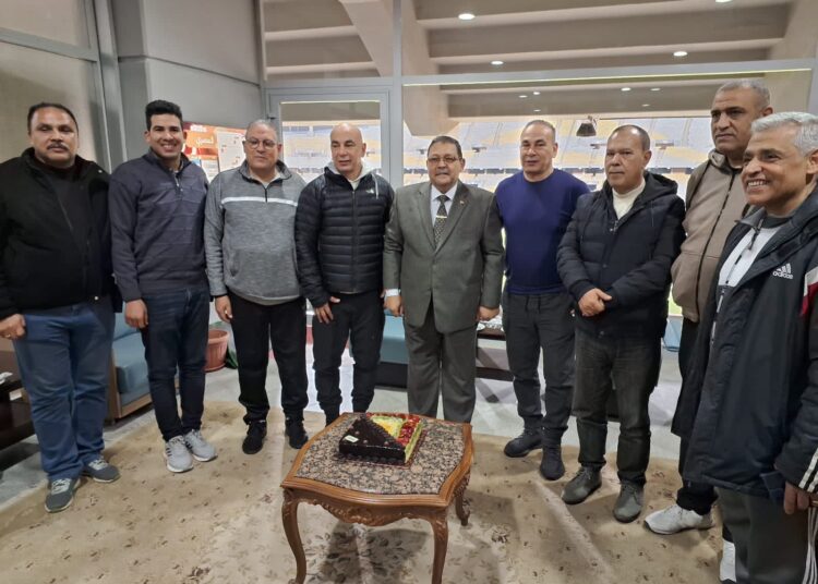 جهاز منتخب مصر يحضر مباراة المقاولون و المصري ..وتكريم من استاد برج العرب