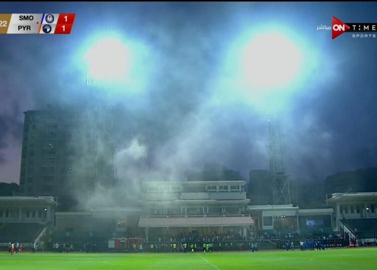 حريق استاد الإسكندرية – صور