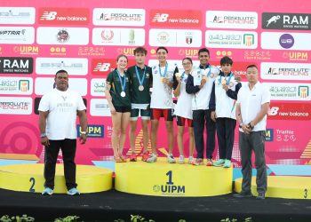 ثمان ميداليات متنوعة حصيلة مصر في مسابقة التتابع المختلط ببطولة العالم للترياثل