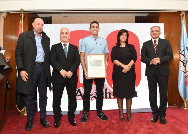 الأهرام تكرم البطل الأولمبي أحمد الجندي واتحاد الخماسي في احتفالية الابدو