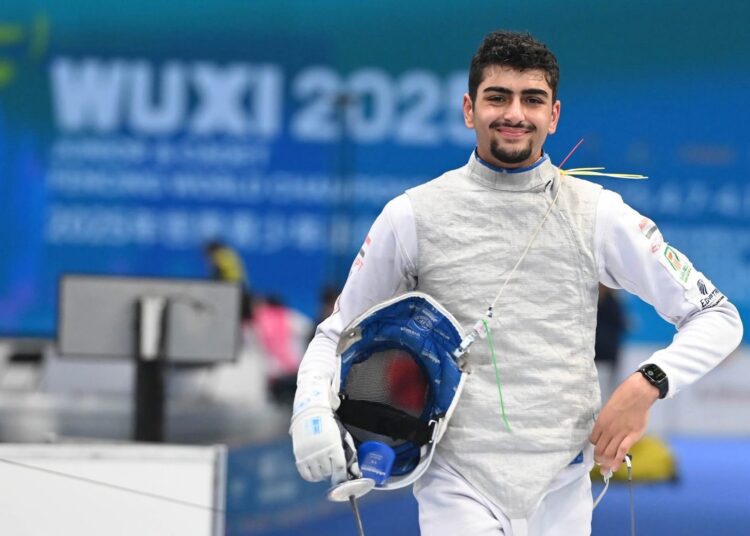 طلبة يواصل تألقه ويتأهل لنهائي سلاح الشيش ببطولة العالم للناشئين بالصين