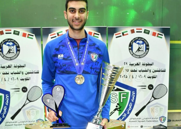 جاسم عادل الغريب بطل العرب في الإسكواش تحت 19 سنة