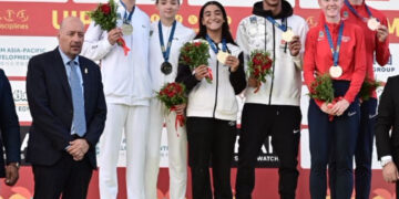 ملك إسماعيل ومحمد حسن يتوجان بذهبية “المختلط” ببطولة العالم للخماسي الحديث