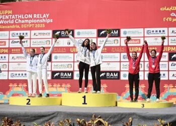 زينة عامروچنا عطية تتوجان بذهبية تتابع الناشئات ببطولة العالم للتتابعات للخماسي الحديث