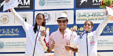 نور اسلام وغزل محمود تحرزان ذهبية تتابع السيدات ببطولة العالم للخماسي الحديث