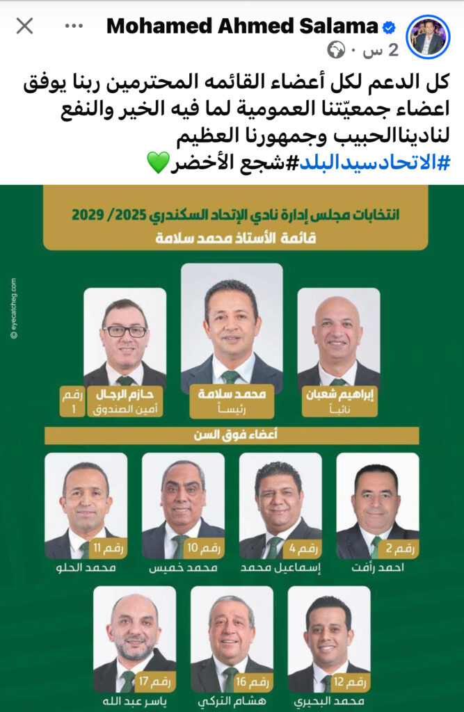محمد أحمد سلامة يساند قائمته