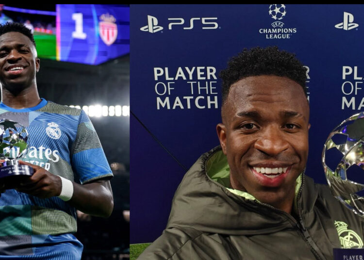 فينيسيوس جونيور يتوج أفضل لاعب في الجولة قبل الأخيرة بدوري أبطال أوروبا