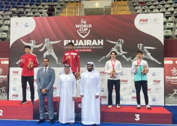 عبدالرحمن طلبة يفوز بذهبية كأس العالم لسلاح الشيش ناشئين بالفجيرة